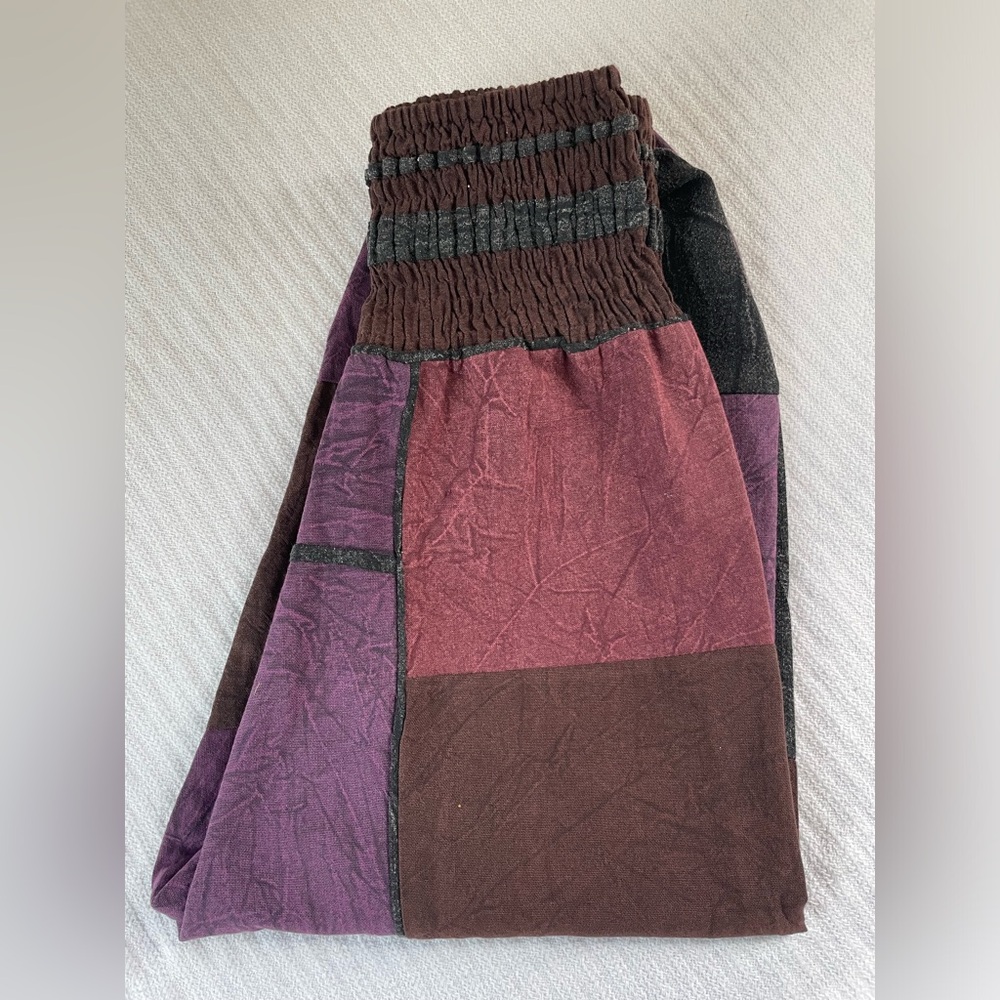 Purple Patchwork All Natural 100% Cotton Harem Pant - Picture 6 of 16